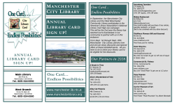 Library One Card&hellip; - Manchester City Library