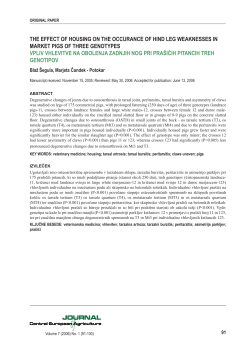 the effect of housing on the occurance of hind leg weaknesses in