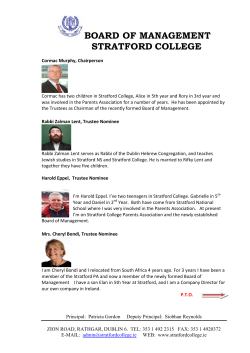 BOARD OF MANAGEMENT STRATFORD COLLEGE