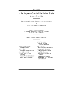 Brief for the Respondent : California Dental Association v. Federal