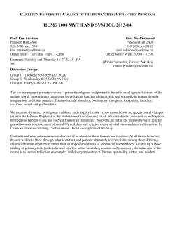 hums 1000 myth and symbol 2013-14