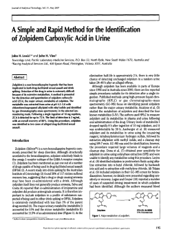 A Simple and Rapid Method for the Identification of Zolpidem