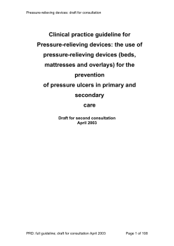 Pressure relieving devices: Full guideline - 2nd Consultation