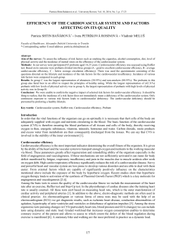 EFFICIENCY OF THE CARDIOVASCULAR SYSTEM AND