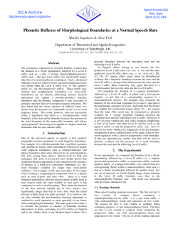 Phonetic Reflexes of Morphological Boundaries at a Normal Speech