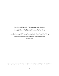 Distributed Denial of Service Attacks Against