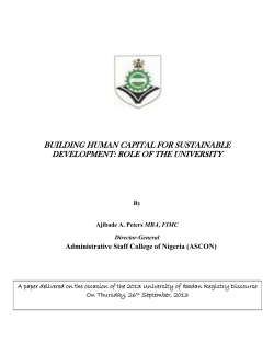 building human capital for sustainable development