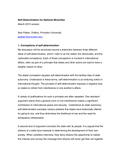 Self-Determination For National Minorities