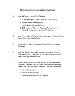 a. Human Karyotype Analysis Instructions (this page) b. Normal