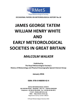 james george tatem william henry white and early meteorological