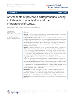 Antecedents of perceived entrepreneurial ability in Catalonia: the