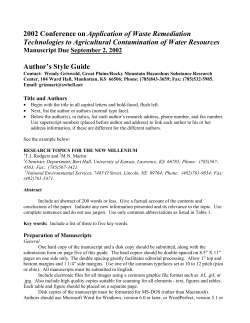 Author`s Style Guide - Kansas State University