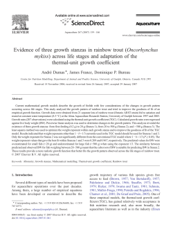 Evidence of three growth stanzas in rainbow trout (Oncorhynchus