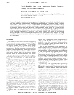 Cyclic Peptides from Linear Unprotected Peptide