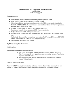MARS SAMPLE RETURN (MRS) MISSION REPORT Pauli E. Laine