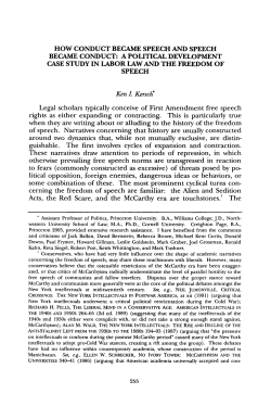 How Conduct Became Speech and Speech Became Conduct: A