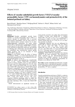 Effects of vascular endothelial growth factor (VEGF)/vascular