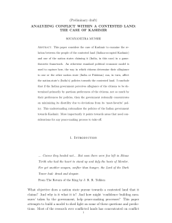 "Analyzing Conflict within a Contested Land: The Case of Kashmir".