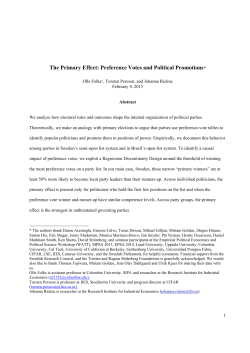 The Primary Effect: Preference Votes and Political