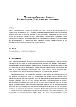Mechanisms of consumer boycotts