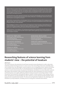 Researching features of science learning from students` view &ndash; the