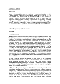 RESPONSE LETTER Dear Editor, Please find enclosed the