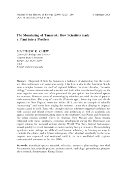 The Monstering of Tamarisk: How Scientists made a Plant into a