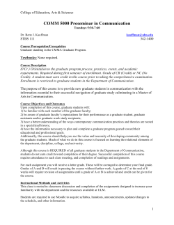 COMM 5000 Proseminar in Communication