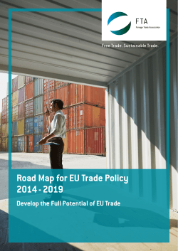 Road Map for EU Trade Policy 2014 - 2019