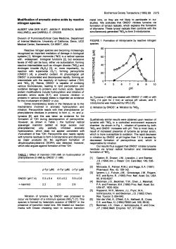 Modification of aromatic amino acids by reactive nitrogen species