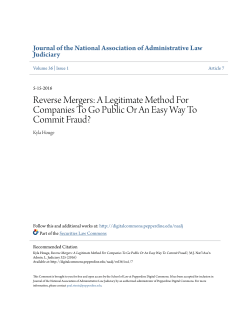 Reverse Mergers: A Legitimate Method For Companies To Go