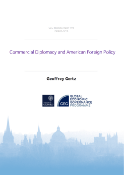 Commercial Diplomacy and American Foreign Policy