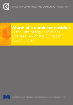 Abuse of a dominant position in the light of legal provisions and