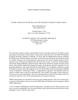 Divide and Rule or the Rule of the Divided? Evidence from Africa