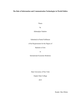 The Role of Information and Communication Technologies in