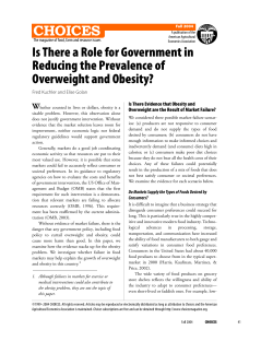 Is There a Role for Government in Reducing the