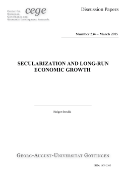 Secularization and Long-Run Economic Growth