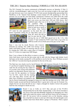 THE 2011 FORMULA VEE SEASON IN WA jan 21