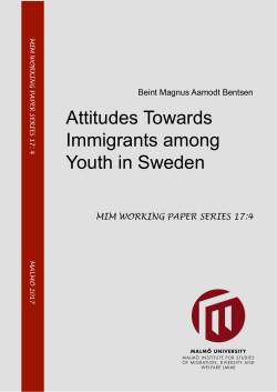 Attitudes Towards Immigrants among Youth in Sweden