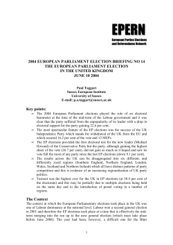 The European Parliament Election in the United Kingdom, June 10