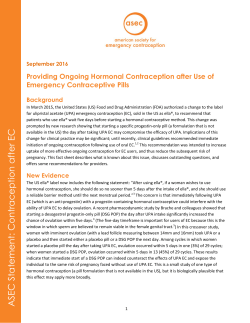 Providing Ongoing Hormonal Contraception after Use of Emergency