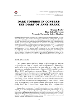 DARK TOURISM IN CONTEXT: THE DIARY OF ANNE FRANK