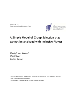 A Simple Model of Group Selection that cannot be analyzed with