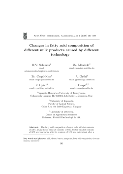 Changes in fatty acid composition of different milk products caused