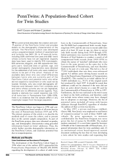PennTwins: A Population-Based Cohort for Twin Studies