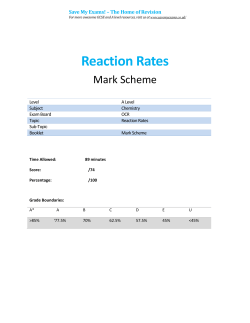 Reaction Rates - SAVE MY EXAMS!