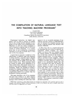 The Compilation of Natural Language Text Into Teaching Machine