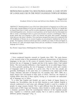 monolingualism via multilingualism: a case study of language use in