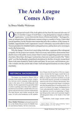 The Arab League Comes Alive