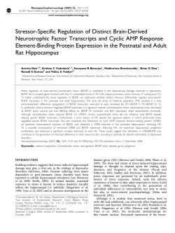 Stressor-Specific Regulation of Distinct Brain